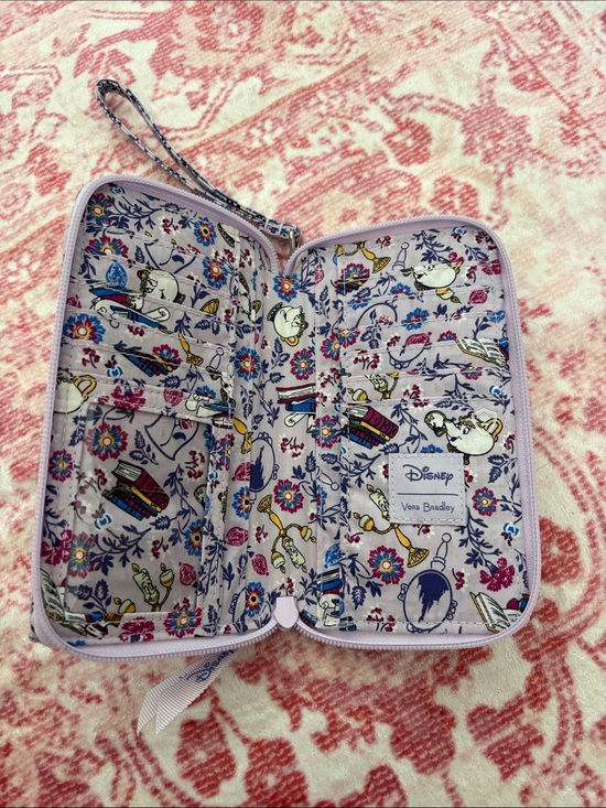 Vera Bradley Handbags - Vera Bradley Lavender Floral Beauty and the Beast Wallet